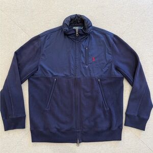 Ralph Lauren Navy Zip Up Jacket with Red Emblem